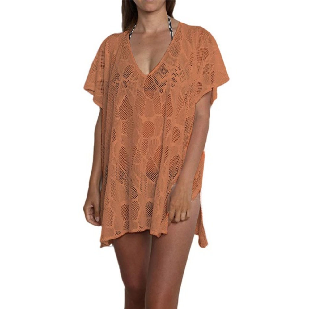 Beach coverup crochet dress , tunic dress, round neck,